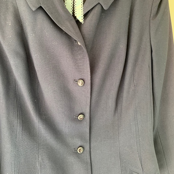 Vintage 1950s Navy Blue Wool Gabardine Jacket Tailored by Kirkland Hall - Picture 5 of 14